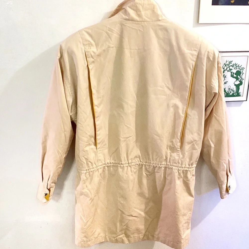 Vintage 90s khaki utility jacket with vibrant lining - Picture 6 of 7